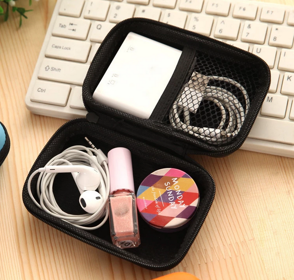 Estuche pequeño y exquisito para Auriculares, Monedero, Cable USB, accesorios