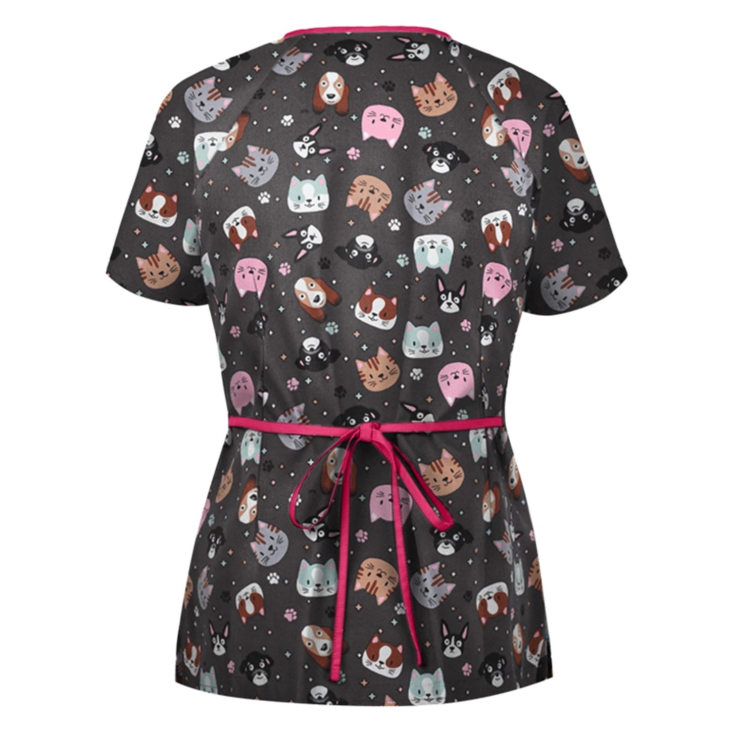 Blusa manga corta con cuello en V Cat Lover