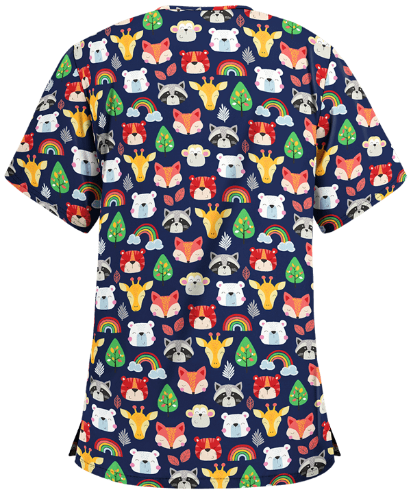 Blusa Animal Pals con cuello en V azul marino